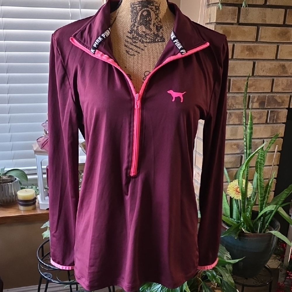 PINK Victoria's Secret Burgundy Long Sleeve Top